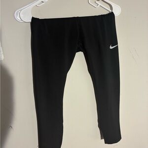 Nike Kids Black Leggings with White Swoosh